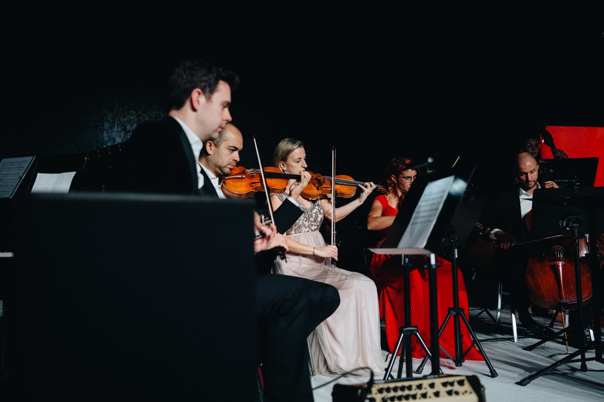 String players of Camerata Bulgarica performing on stage
