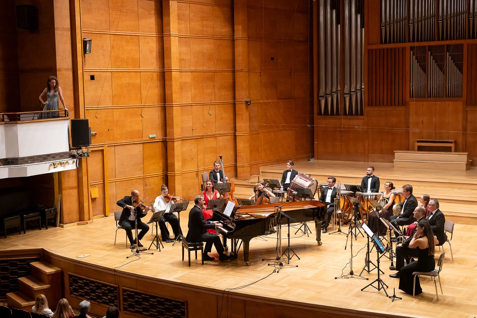 The stage of Bulgaria Hall seen from the balcony
