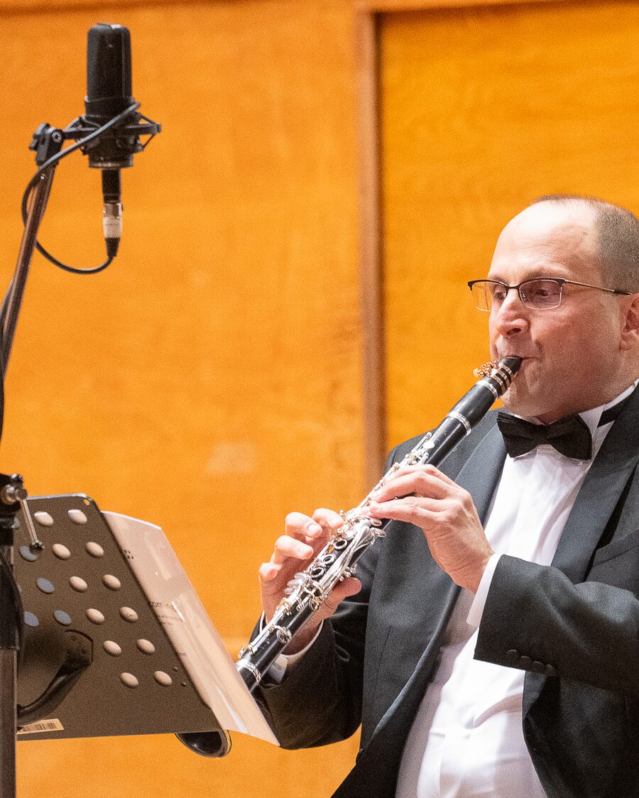 Dimitar Moskovsky, founder & Executive Producer · Clarinet, performing at Homecoming in Bulgaria Hall