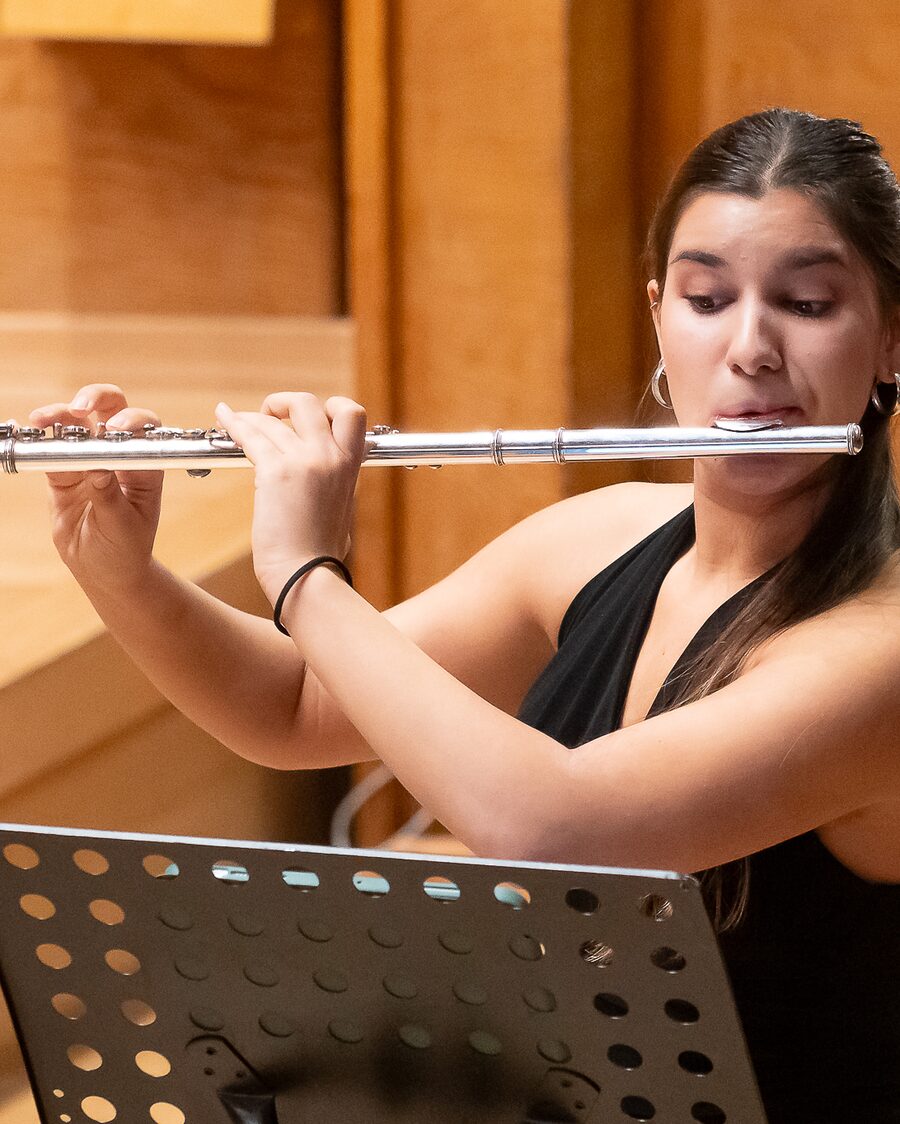 Lora Krasteva, flute, performing at Homecoming in Bulgaria Hall