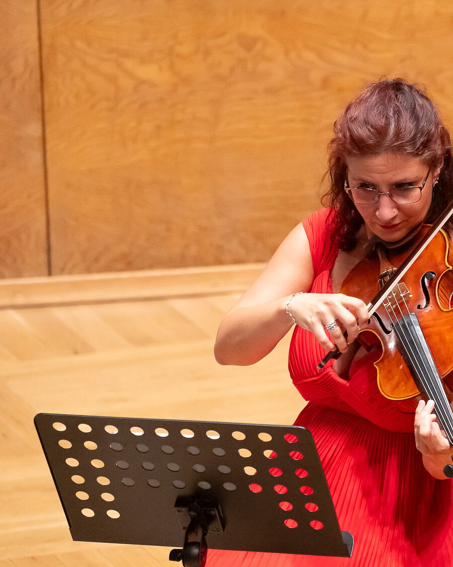 Stefania Yankova, viola, performing at Homecoming in Bulgaria Hall